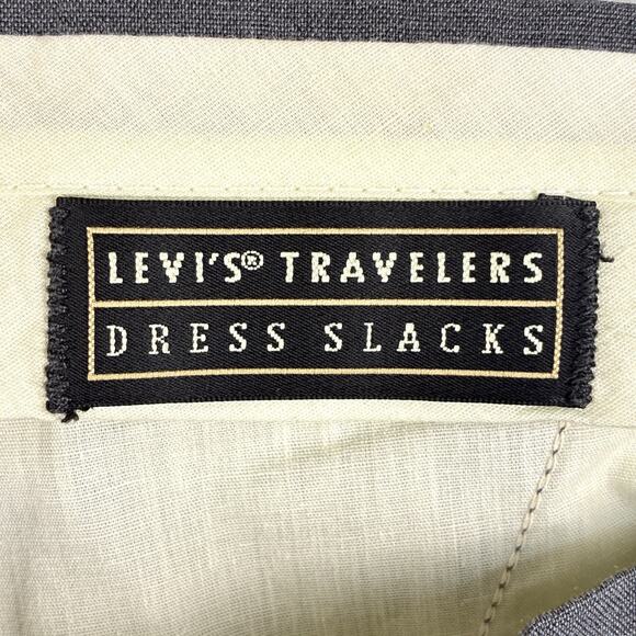 VTG Levis Travelers Dress Slacks Mens 36x30 Gray Wool Blend Preppy Pleated 90s - Picture 10 of 12